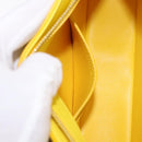 Salvatore Ferragamo Gancini Hand Bag Patent leather Yellow Gold Auth am12197M-23