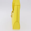 Salvatore Ferragamo Gancini Hand Bag Patent leather Yellow Gold Auth am12197M-3