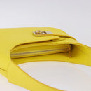 Salvatore Ferragamo Gancini Hand Bag Patent leather Yellow Gold Auth am12197M-6