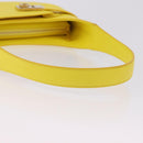 Salvatore Ferragamo Gancini Hand Bag Patent leather Yellow Gold Auth am12197M-7