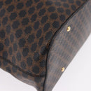CELINE Macadam Canvas Circle Shoulder Bag PVC Black Gold Auth am12198V-10
