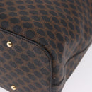CELINE Macadam Canvas Circle Shoulder Bag PVC Black Gold Auth am12198V-11