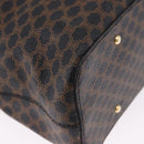 CELINE Macadam Canvas Circle Shoulder Bag PVC Black Gold Auth am12198V-12