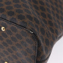 CELINE Macadam Canvas Circle Shoulder Bag PVC Black Gold Auth am12198V-13