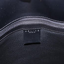 CELINE Macadam Canvas Circle Shoulder Bag PVC Black Gold Auth am12198V-16