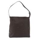 CELINE Macadam Canvas Circle Shoulder Bag PVC Black Gold Auth am12198V-2