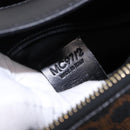 CELINE Macadam Canvas Circle Shoulder Bag PVC Black Gold Auth am12198V-22