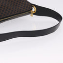 CELINE Macadam Canvas Circle Shoulder Bag PVC Black Gold Auth am12198V-7