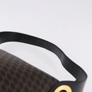 CELINE Macadam Canvas Circle Shoulder Bag PVC Black Gold Auth am12198V-8