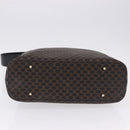 CELINE Macadam Canvas Circle Shoulder Bag PVC Black Gold Auth am12198V-9