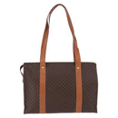 CELINE Macadam Canvas Tote Bag PVC Brown Gold Auth am12199A-3