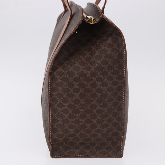 CELINE Macadam Canvas Tote Bag PVC Brown Gold Auth am12199A