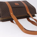 CELINE Macadam Canvas Tote Bag PVC Brown Gold Auth am12199A-7