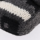 FENDI Mamma Baguette Shoulder Bag Wool Gray Silver Auth am12200SAM-11