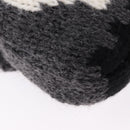 FENDI Mamma Baguette Shoulder Bag Wool Gray Silver Auth am12200SAM-12