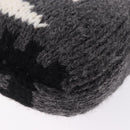 FENDI Mamma Baguette Shoulder Bag Wool Gray Silver Auth am12200SAM-13