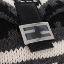 FENDI Mamma Baguette Shoulder Bag Wool Gray Silver Auth am12200SAM-14