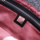 FENDI Mamma Baguette Shoulder Bag Wool Gray Silver Auth am12200SAM-18