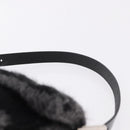 FENDI Mamma Baguette Shoulder Bag Wool Gray Silver Auth am12200SAM-8