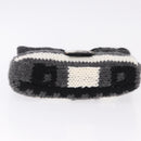 FENDI Mamma Baguette Shoulder Bag Wool Gray Silver Auth am12200SAM-9