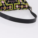 FENDI Beads Fringe Mamma Baguette Bag Canvas Multicolor Silver Auth am12201SAM-7