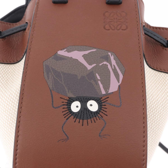 LOEWE Studio Ghibli Hammock Drawstring Mini Bag Canvas 2way Brown Auth am12202SM