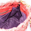 Miu Miu Side Ribbon Hand Bag Leather 2way Orange Gold Auth am12203V-18