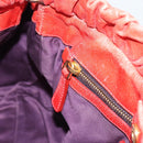 Miu Miu Side Ribbon Hand Bag Leather 2way Orange Gold Auth am12203V-20