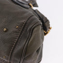 Chloe Paddington Hand Bag Leather Khaki Silver gold Auth am12204V-15