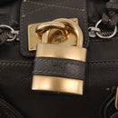 Chloe Paddington Hand Bag Leather Khaki Silver gold Auth am12204V-18