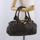 Chloe Paddington Hand Bag Leather Khaki Silver gold Auth am12204V-26