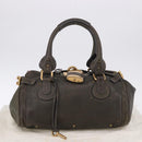 Chloe Paddington Hand Bag Leather Khaki Silver gold Auth am12204V-12