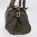 Chloe Paddington Hand Bag Leather Khaki Silver gold Auth am12204V-4