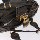 Chloe Paddington Hand Bag Leather Khaki Silver gold Auth am12204V-6