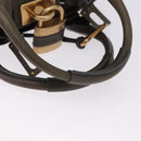 Chloe Paddington Hand Bag Leather Khaki Silver gold Auth am12204V-7