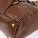 Miu Miu Side Ribbon Hand Bag Leather 2way Brown Gold RN0893 Auth am12206V-18