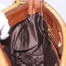 Miu Miu Side Ribbon Hand Bag Leather 2way Brown Gold RN0893 Auth am12206V-25
