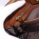 Miu Miu Side Ribbon Hand Bag Leather 2way Brown Gold RN0893 Auth am12206V-26
