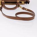Miu Miu Side Ribbon Hand Bag Leather 2way Brown Gold RN0893 Auth am12206V-7