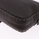 FENDI Selleria Mamma Baguette Bag Leather Dark Brown Silver Auth am12207V-17