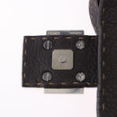 FENDI Selleria Mamma Baguette Bag Leather Dark Brown Silver Auth am12207V-10