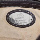 FENDI Selleria Mamma Baguette Bag Leather Dark Brown Silver Auth am12207V-21