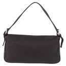 FENDI Selleria Mamma Baguette Bag Leather Dark Brown Silver Auth am12207V-2