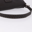 FENDI Selleria Mamma Baguette Bag Leather Dark Brown Silver Auth am12207V-8