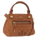 Chloe Margaret Hand Bag Leather 2way Brown Gold Auth am12208A-1