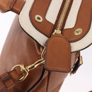 Chloe Margaret Hand Bag Leather 2way Brown Gold Auth am12208A-18