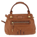 Chloe Margaret Hand Bag Leather 2way Brown Gold Auth am12208A-2