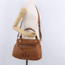 Chloe Margaret Hand Bag Leather 2way Brown Gold Auth am12208A-26
