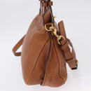 Chloe Margaret Hand Bag Leather 2way Brown Gold Auth am12208A-5