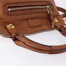 Chloe Margaret Hand Bag Leather 2way Brown Gold Auth am12208A-6